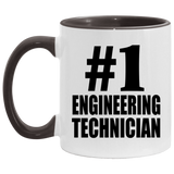 Number One #1 Engineering Technician - 11oz Accent Mug Black