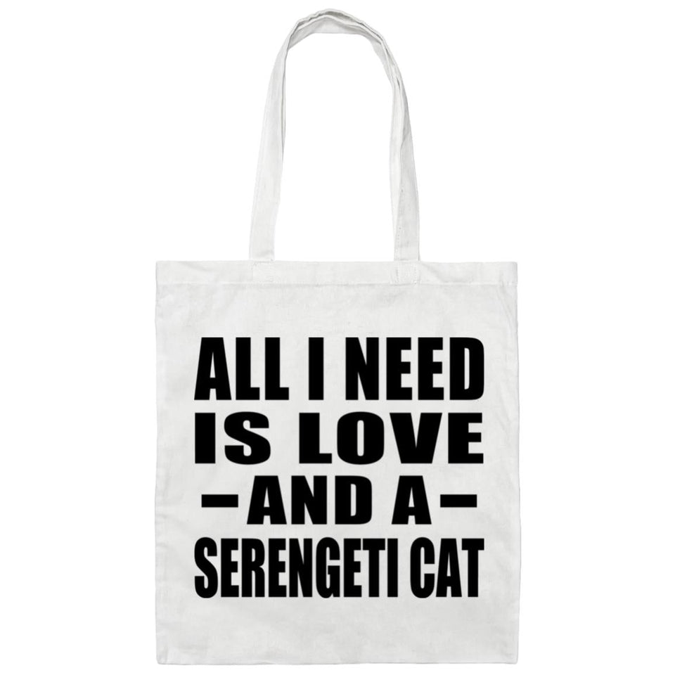 All I Need Is Love And A Serengeti Cat - Tote Bag White