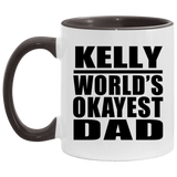 Kelly World's Okayest Dad - 11oz Accent Mug Black
