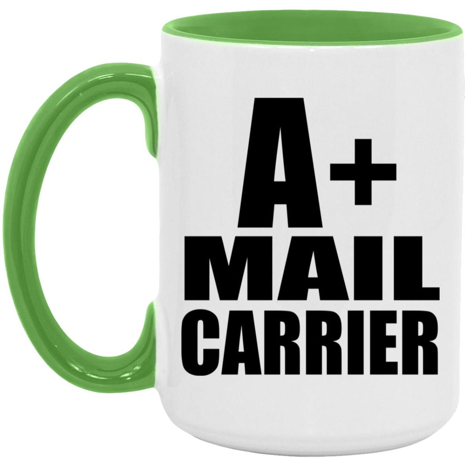 A+ Mail Carrier - 15oz Accent Mug Green