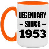71st Birthday Legendary Since 1953 - 15oz Accent Mug Orange