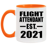 Flight Attendant Established EST. 2021 - 11oz Accent Mug Orange
