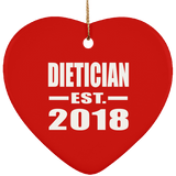 Dietician Established EST. 2018 - Heart Ornament