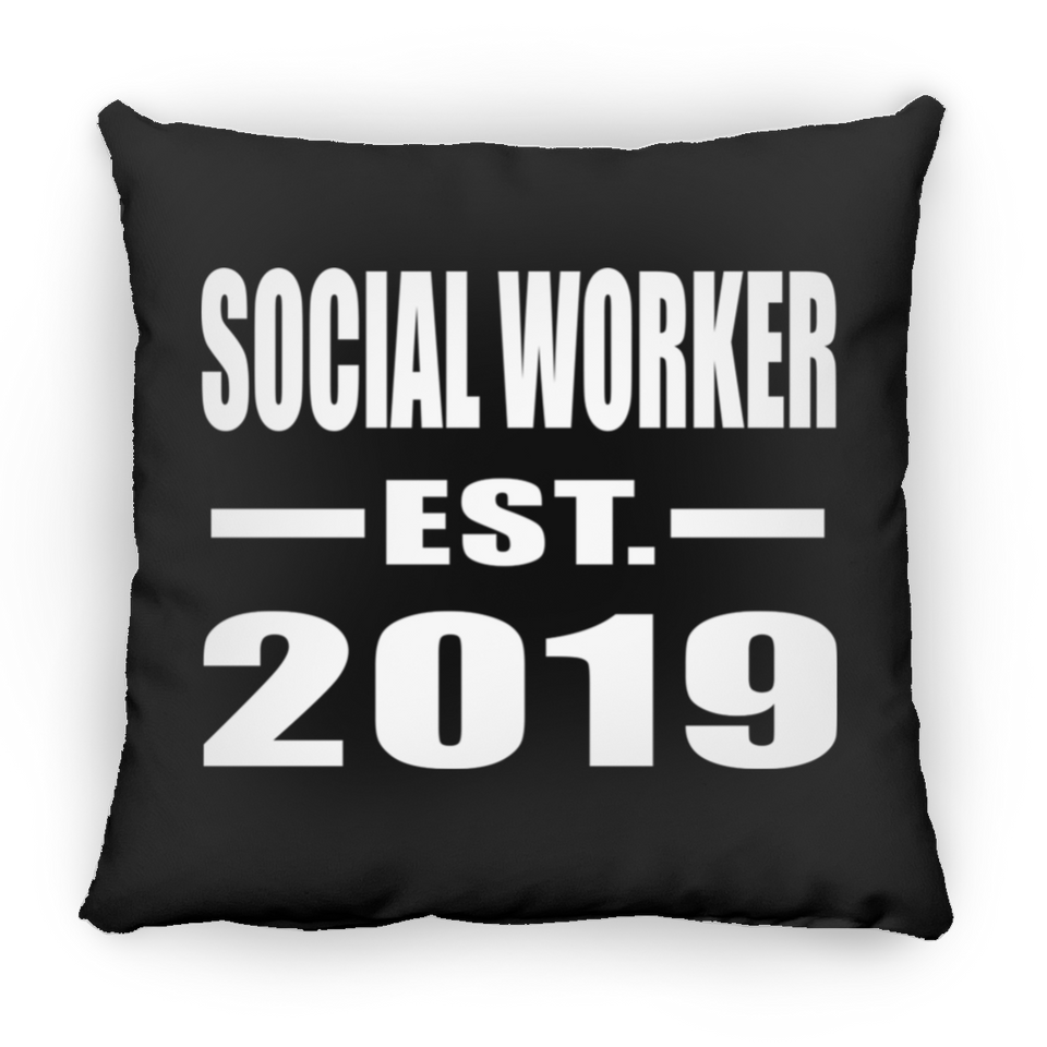 Social Worker Established EST. 2019 - Throw Pillow Black