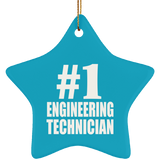 Number One #1 Engineering Technician - Star Ornament