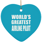World's Greatest Airline Pilot - Heart Ornament