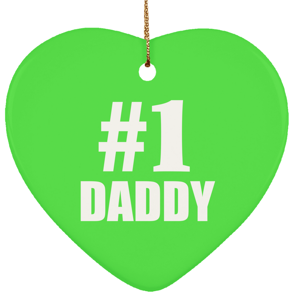 Number One #1 Daddy - Heart Ornament