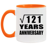 11th Anniversary Square Root of 121 Years Anniversary - 11oz Accent Mug Orange