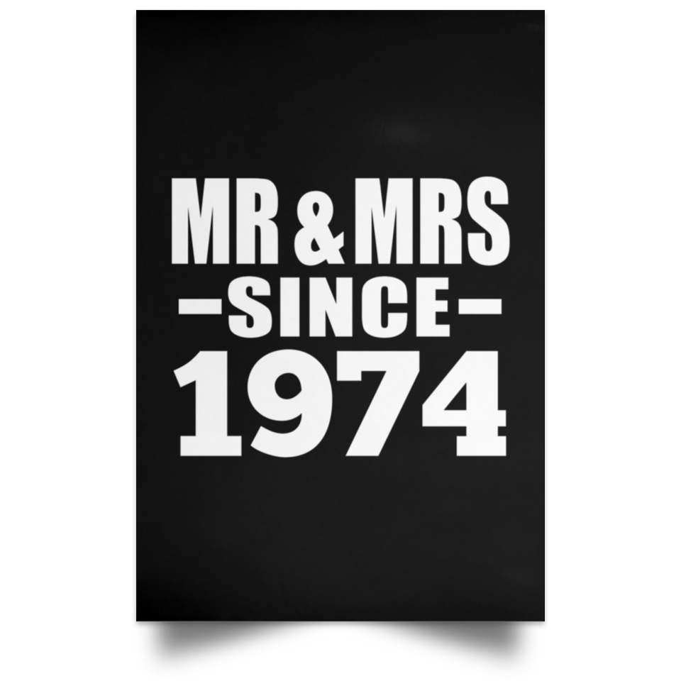 50th Anniversary Mr & Mrs Since 1974 - Poster Portrait
