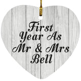 First Year As Mr & Mrs Bell - Heart Ornament F