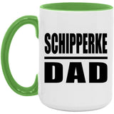 Schipperke Dad - 15oz Accent Mug Green