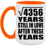 66th Anniversary Square Root of 4356 Years Still In Love - 15oz Accent Mug Orange