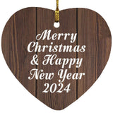 Merry Christmas & Happy New Year 2024 - Heart Ornament D