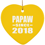 Papaw Since 2018 - Heart Ornament