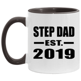 Step Dad Established EST. 2019 - 11oz Accent Mug Black