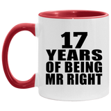 17th Anniversary 17 Years Of Being Mr Right - 11oz Accent Mug Red
