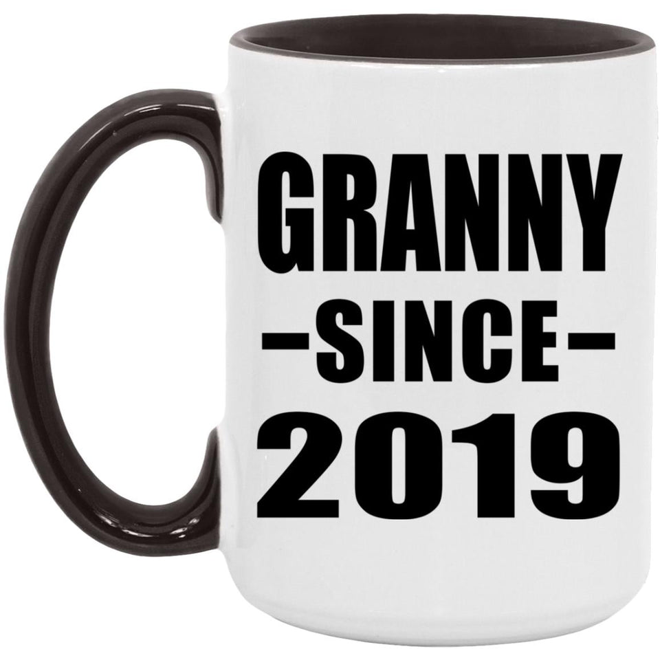 Granny Since 2019 - 15oz Accent Mug Black
