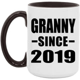 Granny Since 2019 - 15oz Accent Mug Black