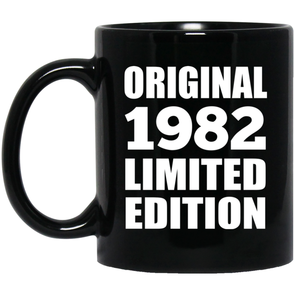 42nd Birthday Original 1982 Limited Edition - 11oz Coffee Mug Black