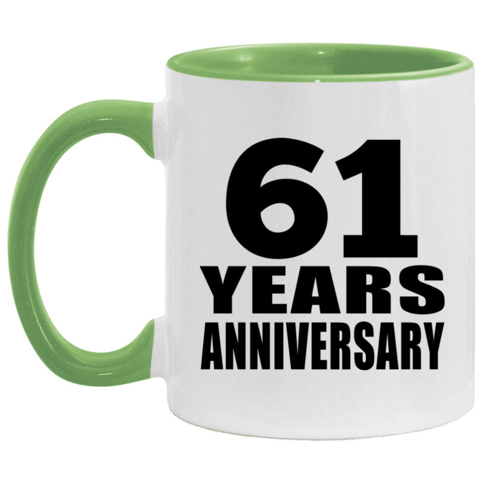61st Anniversary 61 Years - 11oz Accent Mug Green