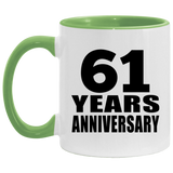 61st Anniversary 61 Years - 11oz Accent Mug Green