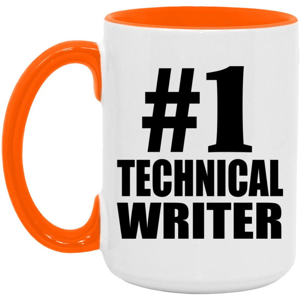 Number One #1 Technical Writer - 15oz Accent Mug Orange