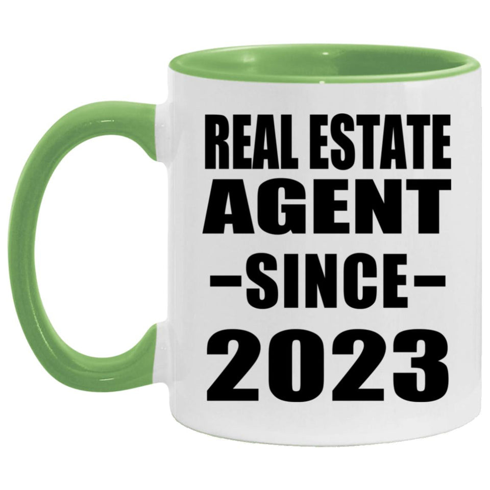 Real Estate Agent Since 2023 - 11oz Accent Mug Green
