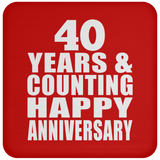 Happy 40th Anniversary 40 Years & Counting - Drink Coaster