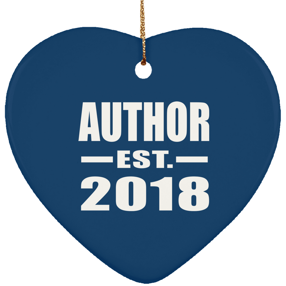 Author Established EST. 2018 - Heart Ornament