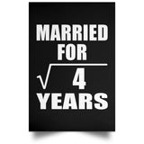 2nd Anniversary Married For Square Root of 4 Years - Poster Portrait