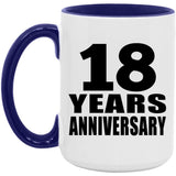 18th Anniversary 18 Years Anniversary - 15oz Accent Mug Purple