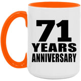 71st Anniversary 71 Years Anniversary - 15oz Accent Mug Orange