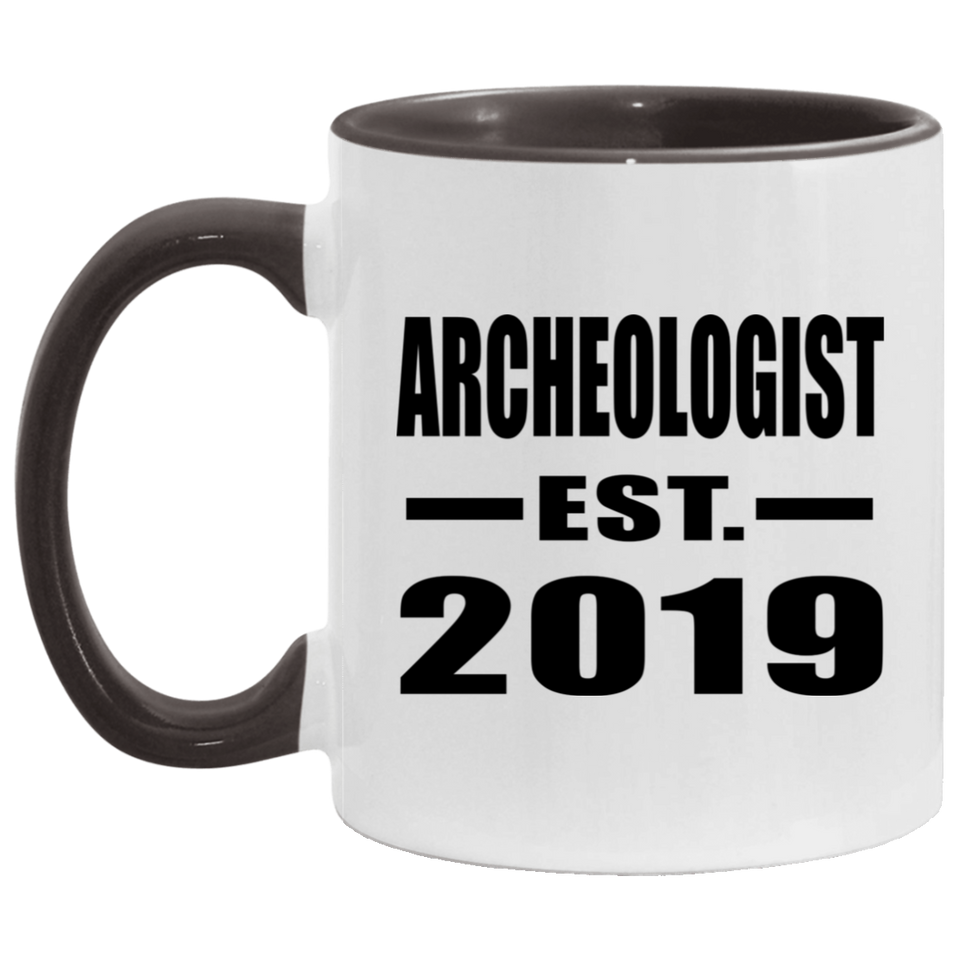 Archeologist Established EST. 2019 - 11oz Accent Mug Black