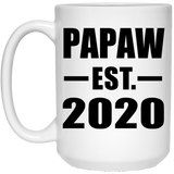Papaw Established EST. 2020 - 15oz Coffee Mug