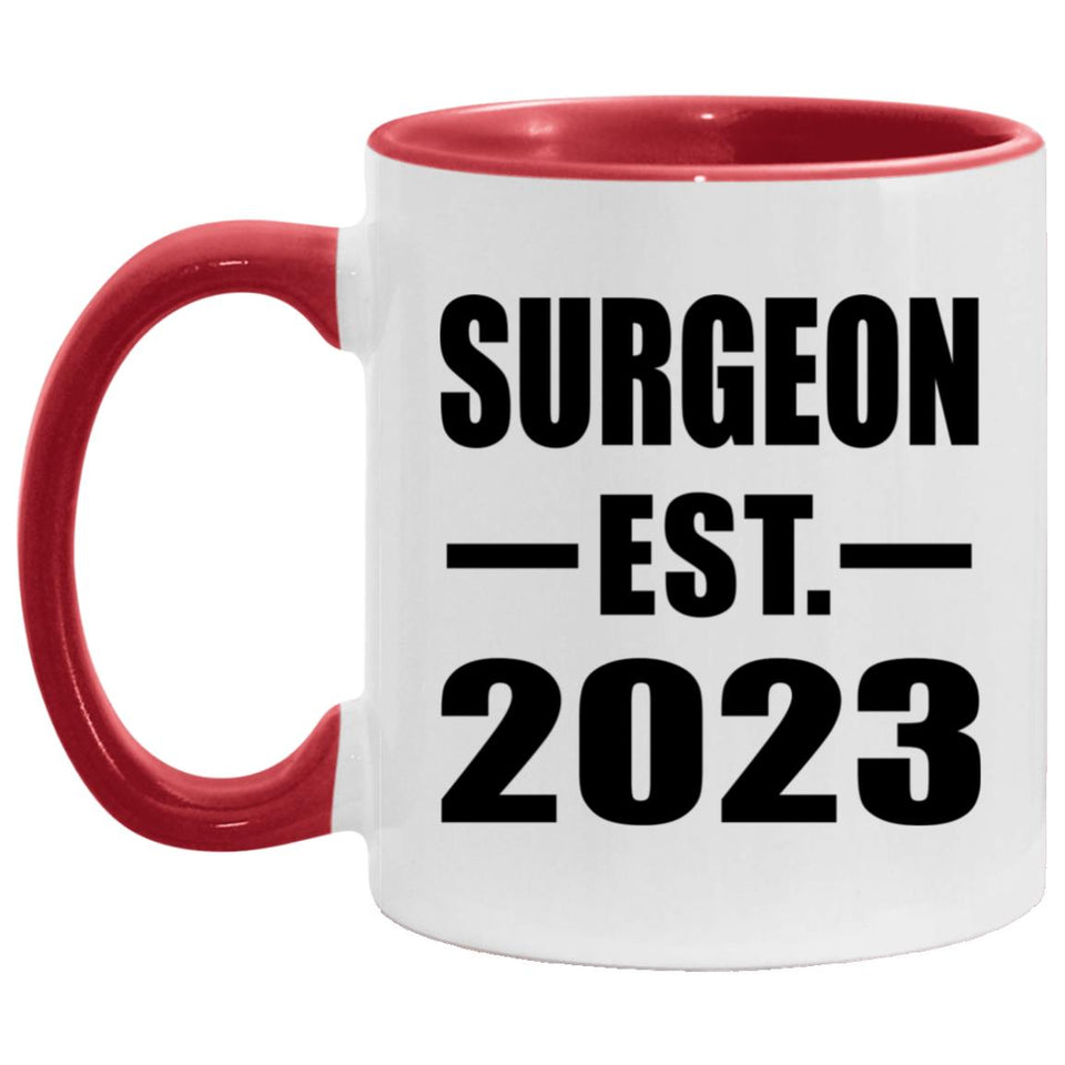 Surgeon Established EST. 2023 - 11oz Accent Mug Red