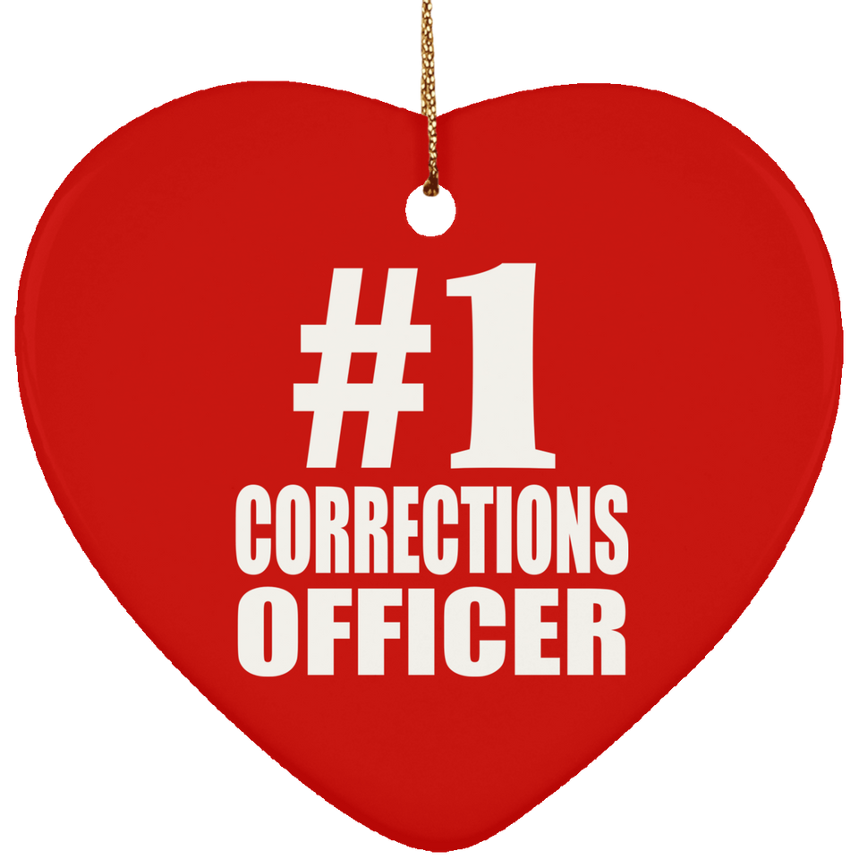 Number One #1 Corrections Officer - Heart Ornament