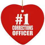Number One #1 Corrections Officer - Heart Ornament
