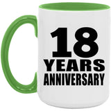18th Anniversary 18 Years Anniversary - 15oz Accent Mug Green