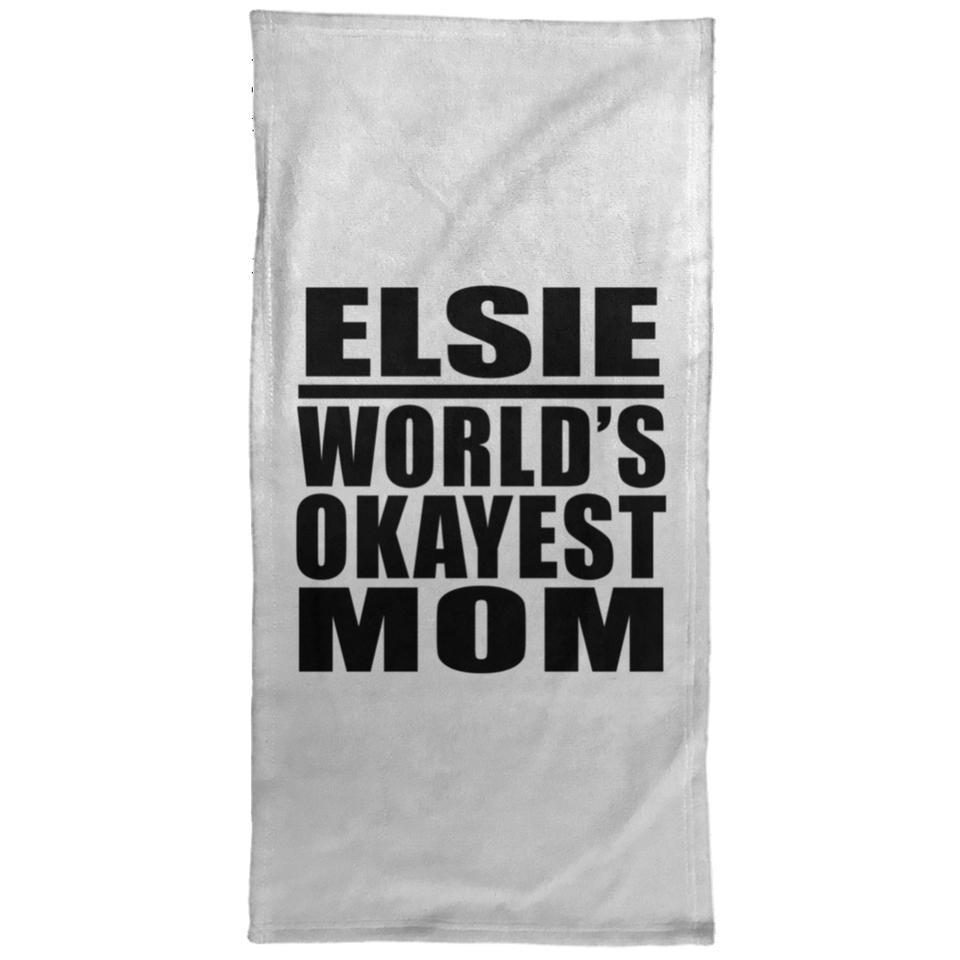 Elsie World's Okayest Mom - Hand Towel