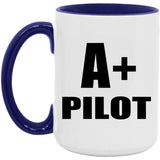 A+ Pilot - 15oz Accent Mug Purple
