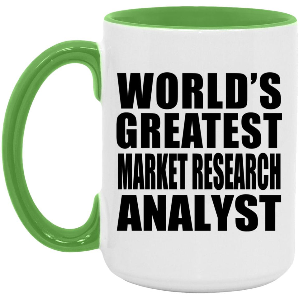 World's Greatest Market Research Analyst - 15oz Accent Mug Green