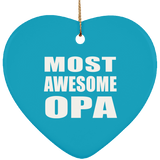 Most Awesome Opa - Heart Ornament