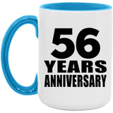 56th Anniversary 56 Years - 15oz Accent Mug Blue