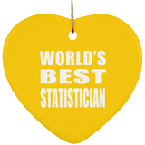 World's Best Statistician - Heart Ornament