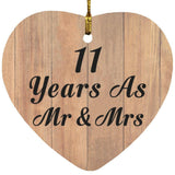 11 Years As Mr & Mrs - Heart Ornament C