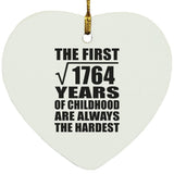 42nd Birthday Square Root of 1764 Years of Childhood - Heart Ornament