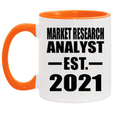 Market Research Analyst Established EST. 2021 - 11oz Accent Mug Orange