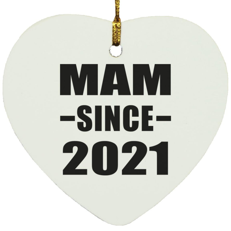 Mam Since 2021 - Heart Ornament