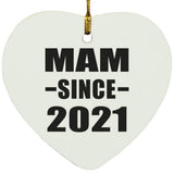 Mam Since 2021 - Heart Ornament