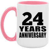 24th Anniversary 24 Years Anniversary - 15oz Accent Mug Pink